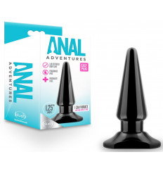 Чёрная анальная пробка Easy Plug - 10,16 см.