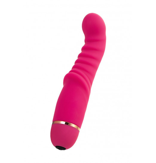 Розовый ребристый вибратор Capy - 17,4 см.