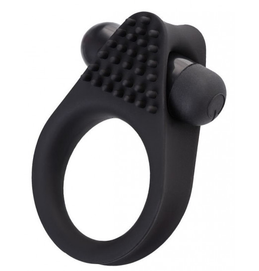 Черное эрекционное виброкольцо Brid с шипиками