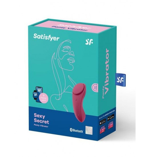 Бордовый бесшумный вибромассажер в трусики Sexy Secret