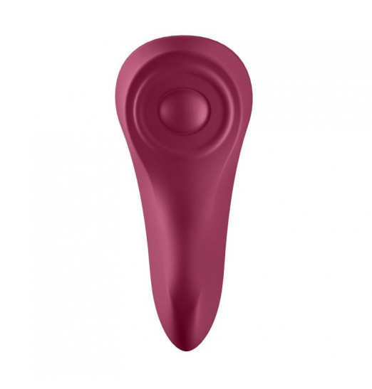 Бордовый бесшумный вибромассажер в трусики Sexy Secret