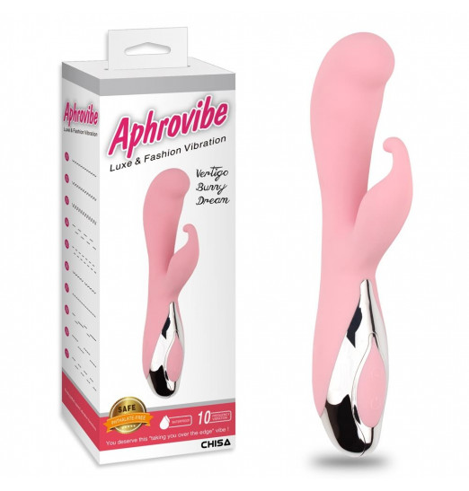 Нежно-розовый вибратор со стимулятором клитора Vertigo Bunny Dream - 19 см. Нежно-розовый вибратор со стимулятором клитора Vertigo Bunny Dream - 19 см.