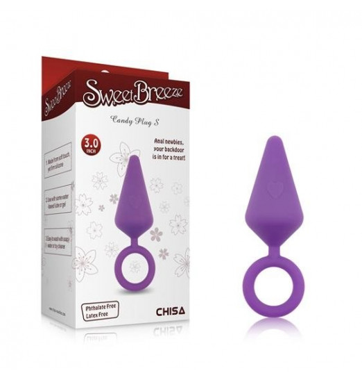 Фиолетовая анальная пробка с кольцом Candy Plug S - 7,1 см.