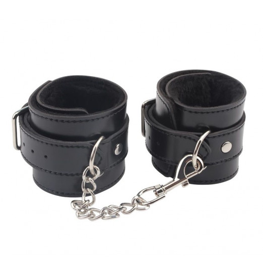 Черные оковы на ноги Obey Me Leather Ankle Cuffs Черные оковы на ноги Obey Me Leather Ankle Cuffs
