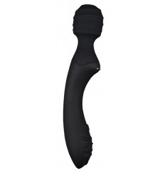 Черный двусторонний вибромассажер Dual-Ended Ultimate Wand - 21,5 см.
