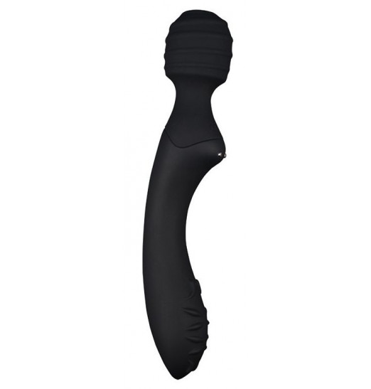 Черный двусторонний вибромассажер Dual-Ended Ultimate Wand - 21,5 см.