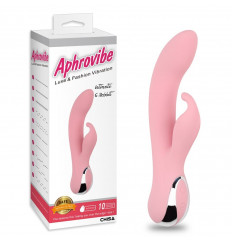Нежно-розовый вибратор со стимулятором клитора Intimate G Rabbit - 18 см.