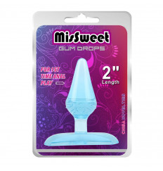 Голубая анальная пробка Gum Drops Plug - 6,6 см.