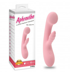 Нежно-розовый вибратор со стимулятором клитора The Unicorn - 21,5 см.