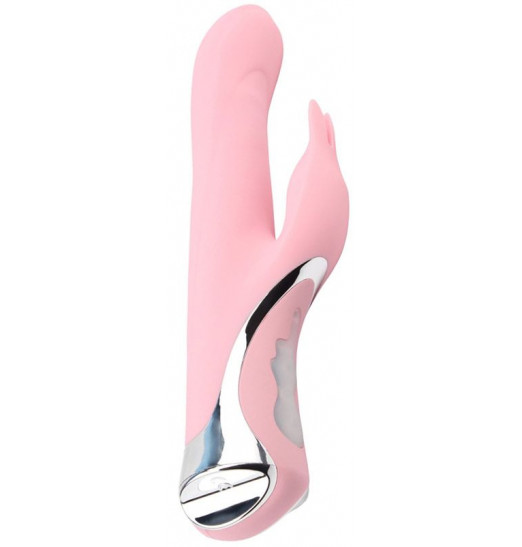 Нежно-розовый вибратор-кролик Rotating Missile Bunny - 24 см.