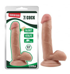 Телесный фаллоимитатор на присоске Fashion Dude - 17,8 см.