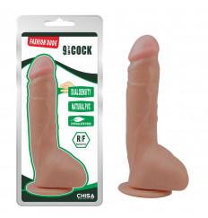 Телесный фаллоимитатор на присоске Fashion Dude - 23 см.