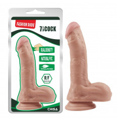 Телесный фаллоимитатор на присоске Fashion Dude - 20,5 см.