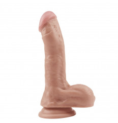 Телесный фаллоимитатор на присоске Fashion Dude - 20,5 см.