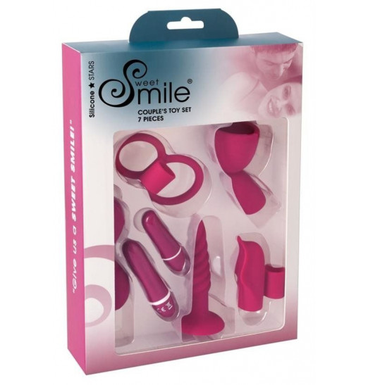 Малиновый вибронабор для пар из 7 предметов