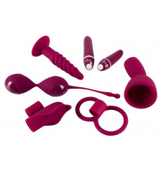 Малиновый вибронабор для пар из 7 предметов