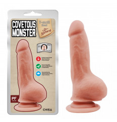 Телесный фаллоимитатор на присоске Covetous Monster - 20 см.