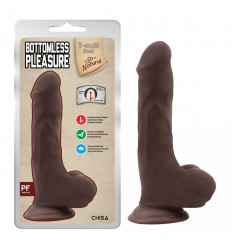Коричневый фаллоимитатор Bottomless Pleasure - 20 см.