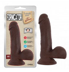 Коричневый фаллоимитатор на присоске Fornicator - 19 см.