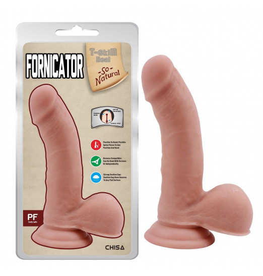 Телесный фаллоимитатор на присоске Fornicator - 19 см. Телесный фаллоимитатор на присоске Fornicator - 19 см.