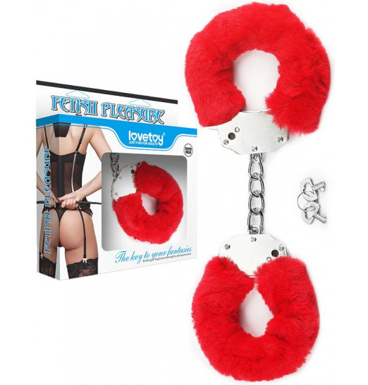 Наручники в красной меховой опушке