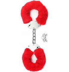 Наручники в красной меховой опушке