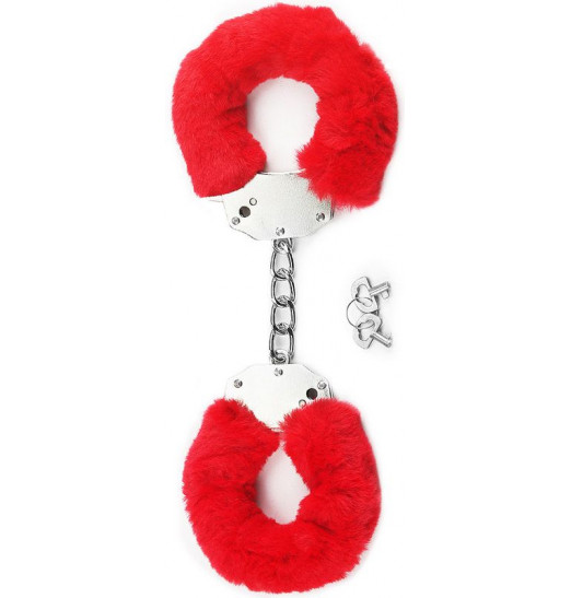 Наручники в красной меховой опушке