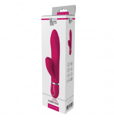 Розовый вибратор 10-SPEED TENDER TULIP со стимулятором клитора - 22 см.