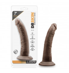 Коричневый фаллоимитатор 7 Inch Cock With Suction Cup - 19 см.