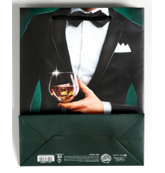 Малый бумажный пакет «Лучшему!» - 18 х 23 см.