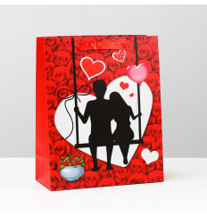 Подарочный пакет  Романтичная пара  - 32 х 26 см.