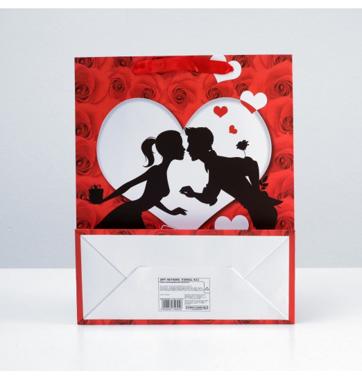 Подарочный пакет  Романтичная парочка  - 32 х 26 см.