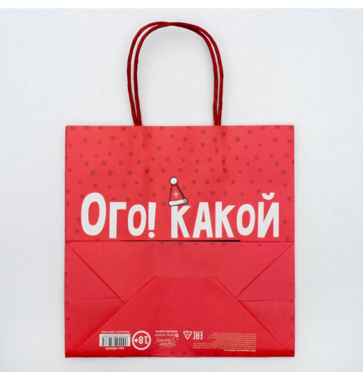 Подарочный пакет  Ого! Какой подарок  - 22 х 22 см.