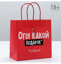 Подарочный пакет  Ого! Какой подарок  - 22 х 22 см.