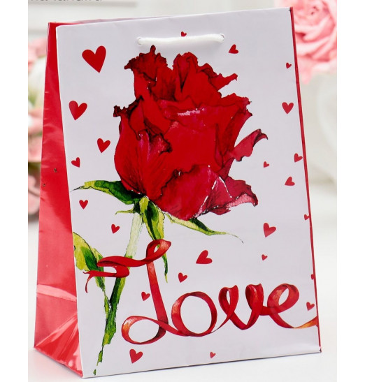 Подарочный пакет  Love  - 15 х 12 см.