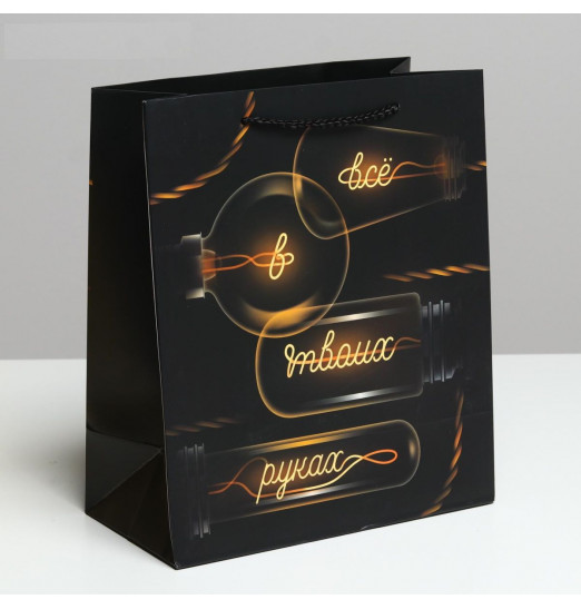 Подарочный пакет  Все в твоих руках  - 27 х 23 см.