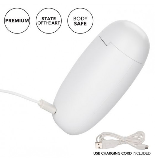 Белая вибропуля с чехлом для УФ-очистки My Pod - 9 см.