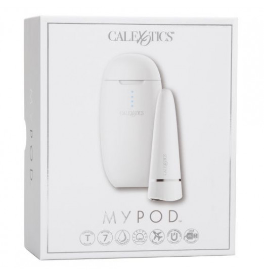 Белая вибропуля с чехлом для УФ-очистки My Pod - 9 см.