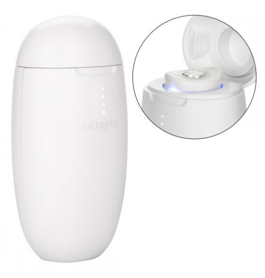 Белая вибропуля с чехлом для УФ-очистки My Pod - 9 см.