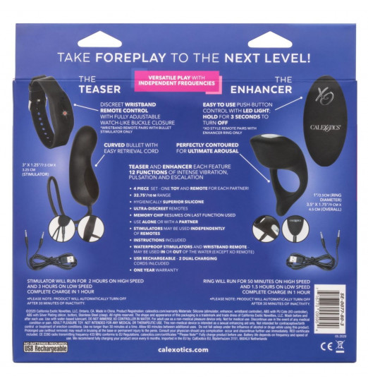 Черный вибронабор для двоих Silicone Remote Foreplay Set