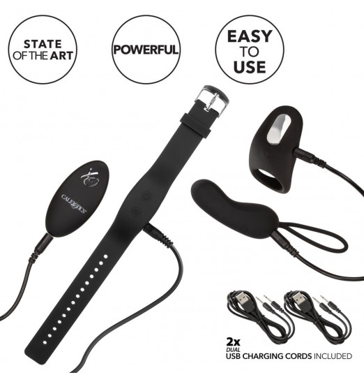 Черный вибронабор для двоих Silicone Remote Foreplay Set