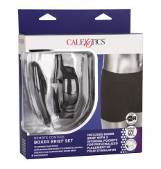 Черные трусы-боксеры с вибромассажером Remote Control Panty Set M/L