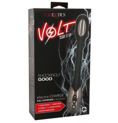 Черный гибкий вибромассажер с электростимуляцией Electro-Charge - 23,5 см.