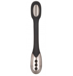 Черный гибкий вибромассажер с электростимуляцией Electro-Charge - 23,5 см.