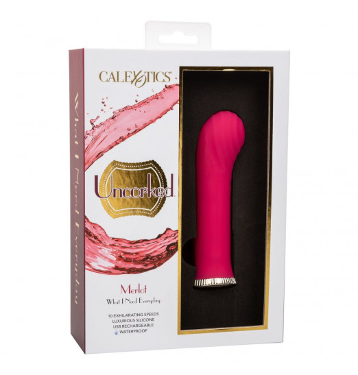 Ярко-розовый мини-вибромассажер для стимуляции точки G Uncorked Merlot - 13,25 см.