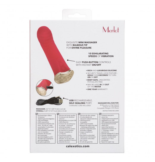 Ярко-розовый мини-вибромассажер для стимуляции точки G Uncorked Merlot - 13,25 см.