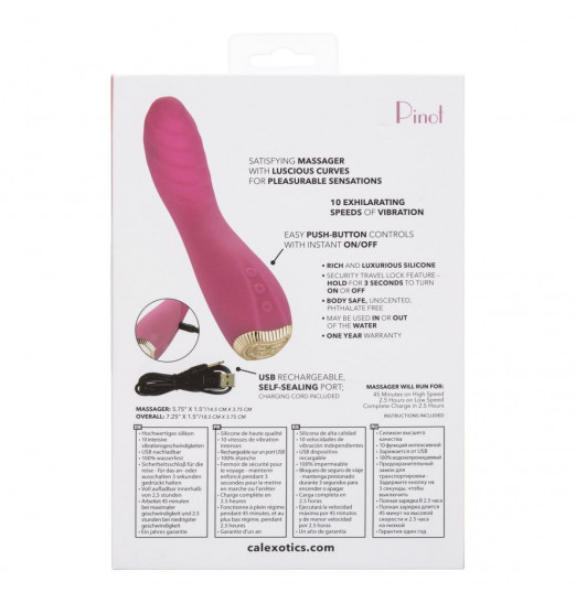 Розовый вибромассажер для стимуляции точки G Uncorked Pinot - 18,5 см. Розовый вибромассажер для стимуляции точки G Uncorked Pinot - 18,5 см.