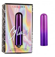 Фиолетовый гладкий мини-вибромассажер Glam Vibe - 9 см.