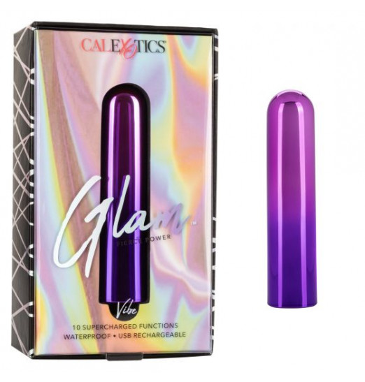 Фиолетовый гладкий мини-вибромассажер Glam Vibe - 9 см. Фиолетовый гладкий мини-вибромассажер Glam Vibe - 9 см.