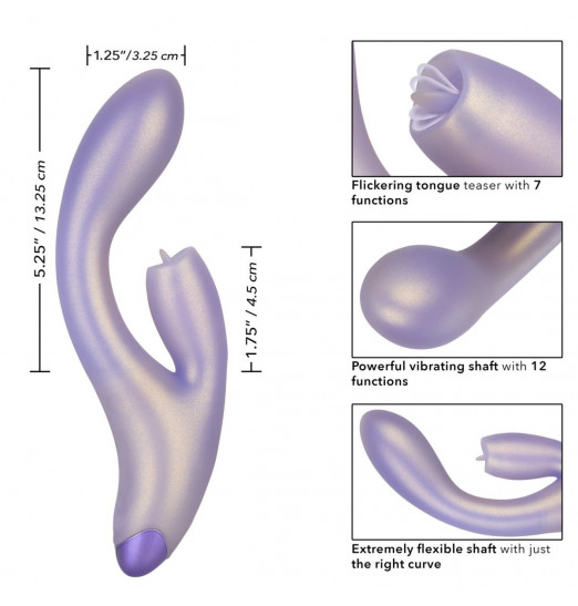 Сиреневый вибратор-кролик GKiss - 19 см.